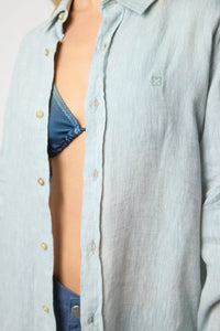 GREEN LINEN SHIRT
