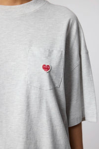 CAMISETA HEART POCKET LIGHT GREY MELANGE