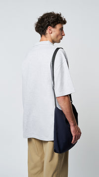 LIGHT GREY MELANGE PATCH POLO