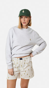 LIGHT GREY MELANGE BANANA CREW