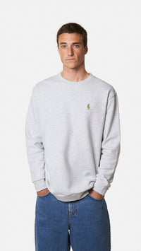 LIGHT GREY MELANGE BANANA CREW
