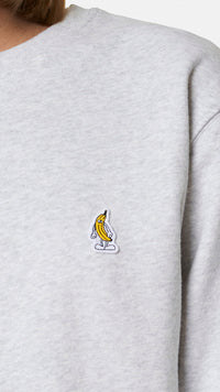 LIGHT GREY MELANGE BANANA CREW