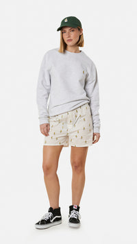 LIGHT GREY MELANGE BANANA CREW