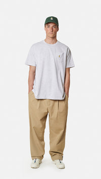 LIGHT GREY MELANGE BANANA POCKET TEE