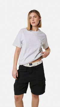 LIGHT GREY MELANGE BANANA POCKET TEE
