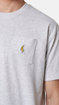 LIGHT GREY MELANGE BANANA POCKET TEE