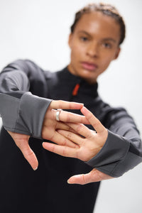 BLACK IN HALF ZIP CREW