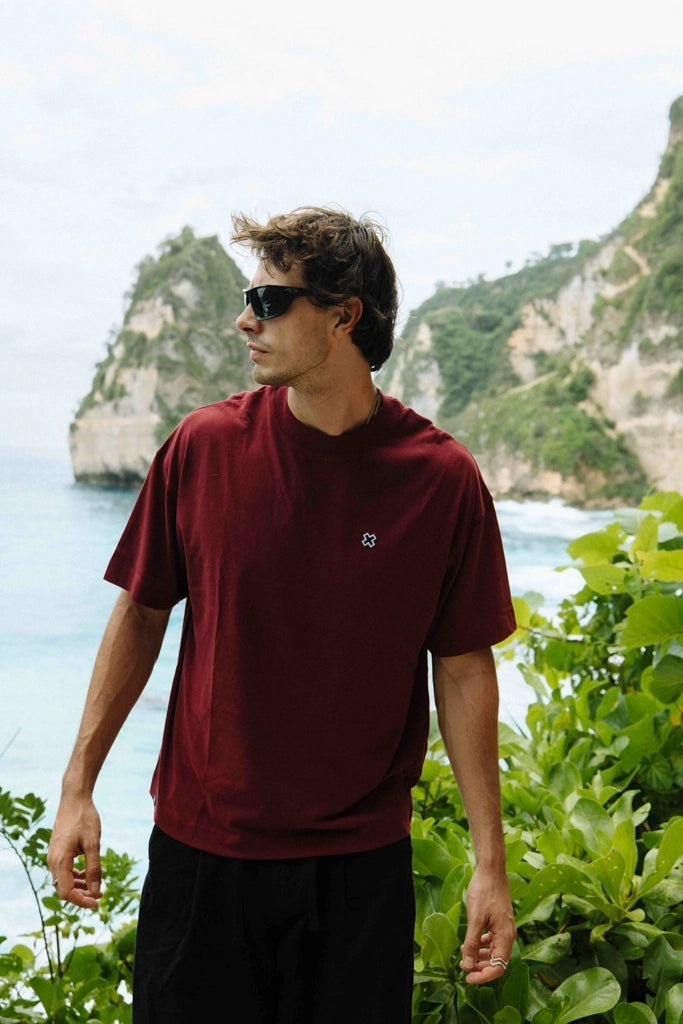 BURGUNDY PATCH TEE