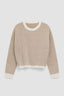 CAMEL RIBBED WOMAN KNITTED SWEATER