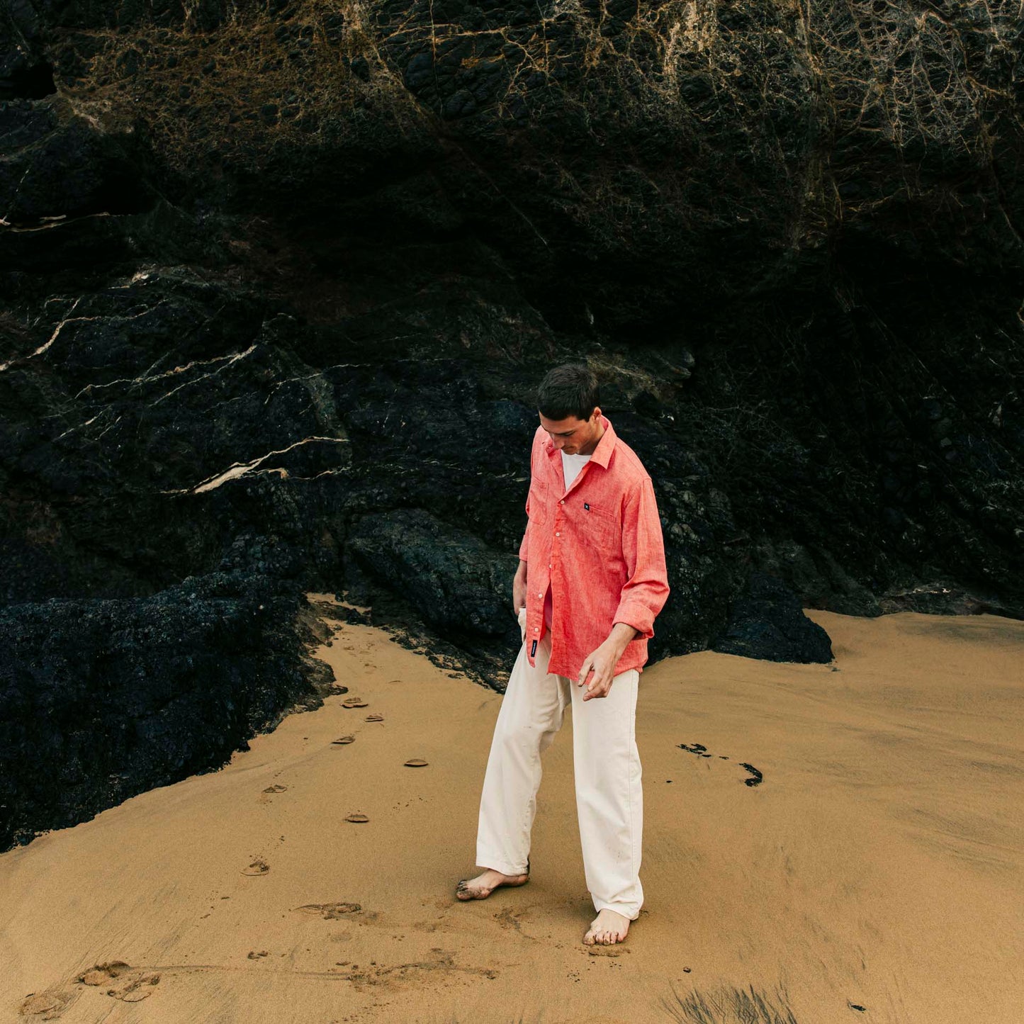 CORAL LINEN SHIRT