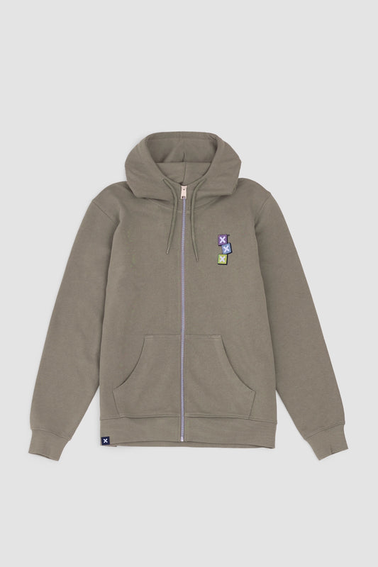 OLIVE GREEN GOODS FULL ZIP HOODIE