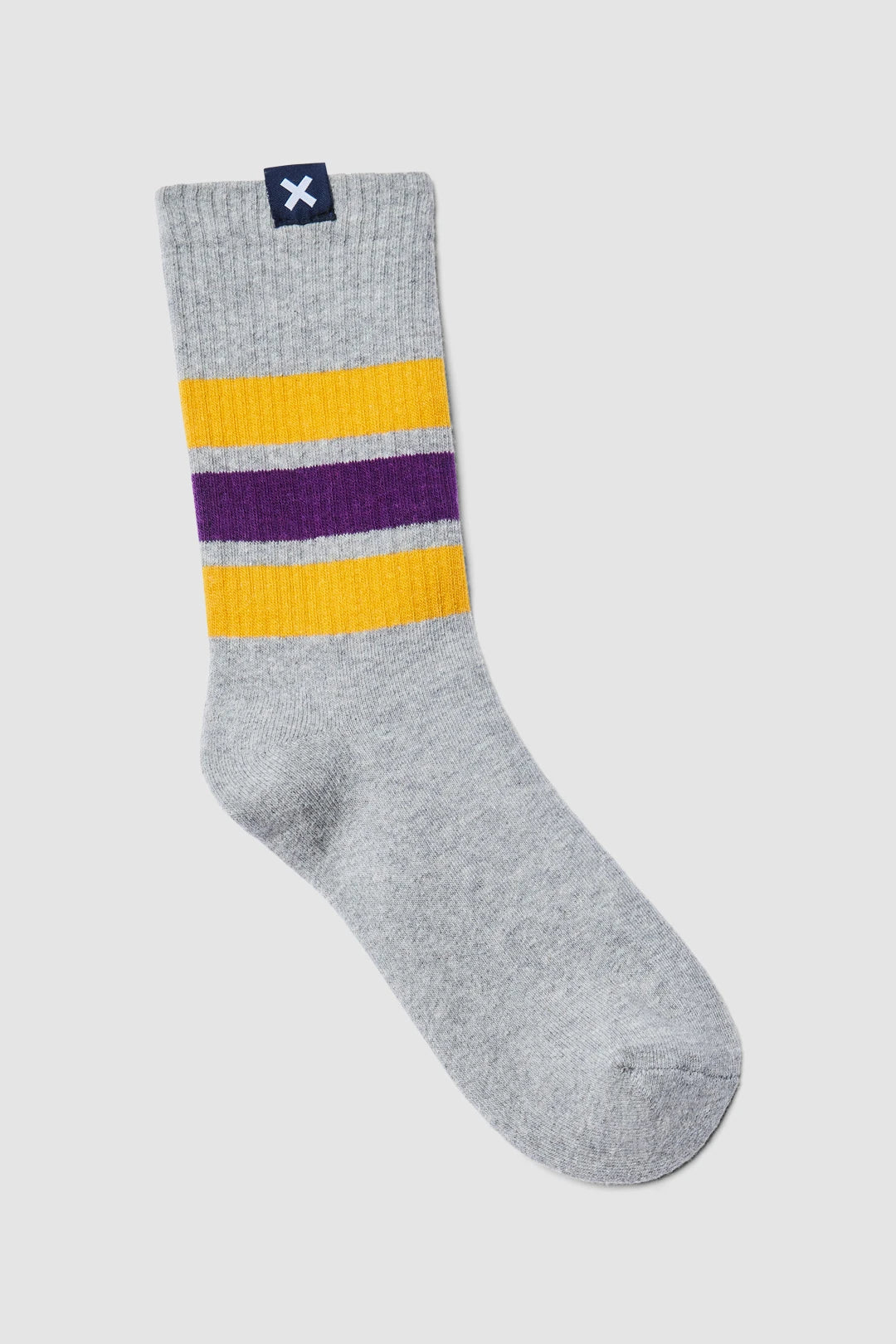 GREY MELANGE STRIPED SOCKS