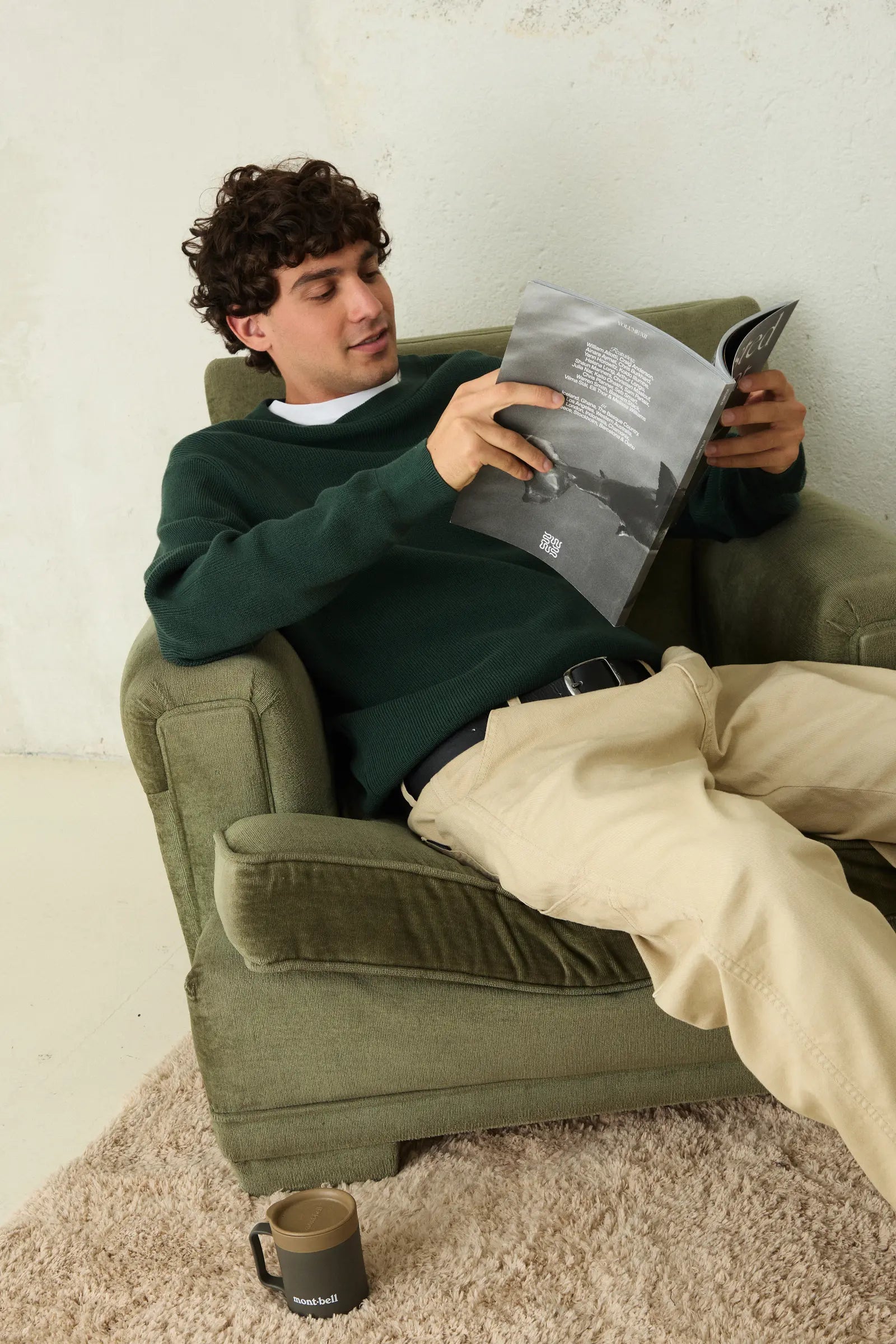 KHAKI RAIL KNITTED SWEATER