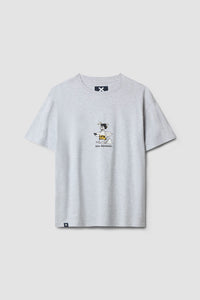 LIGHT GREY MELANGE WIPEOUT TEE