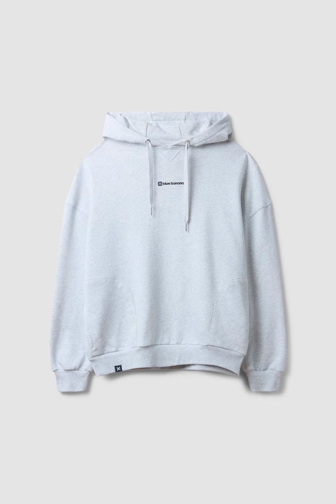 LIGHT GREY MELANGE CLEAN HOODIE
