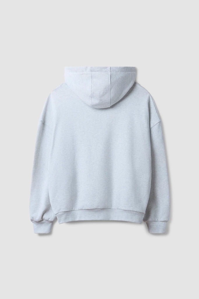 LIGHT GREY MELANGE CLEAN HOODIE