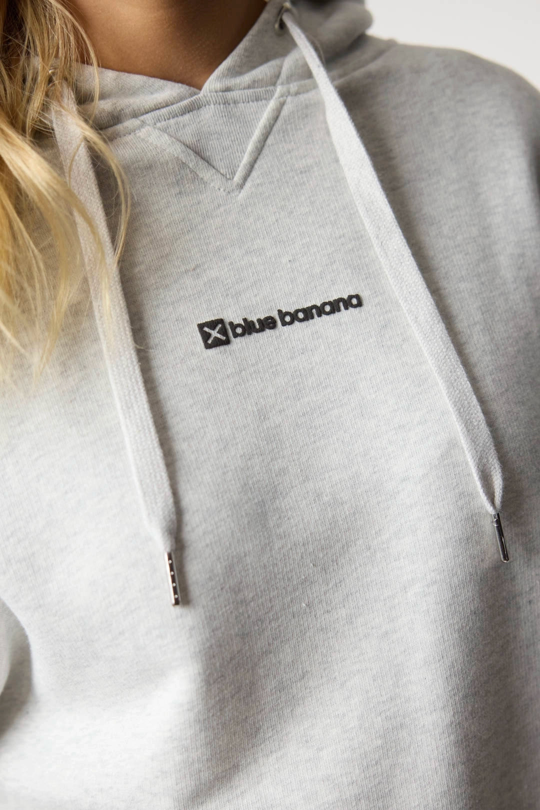 LIGHT GREY MELANGE CLEAN HOODIE