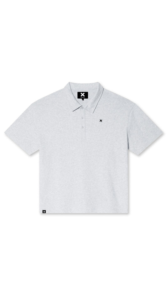 LIGHT GREY MELANGE PATCH POLO