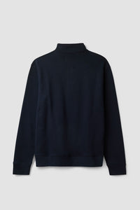 NAVY BANK HALF ZIP CREW