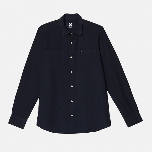 CAMISA DE LINO AZUL MARINO