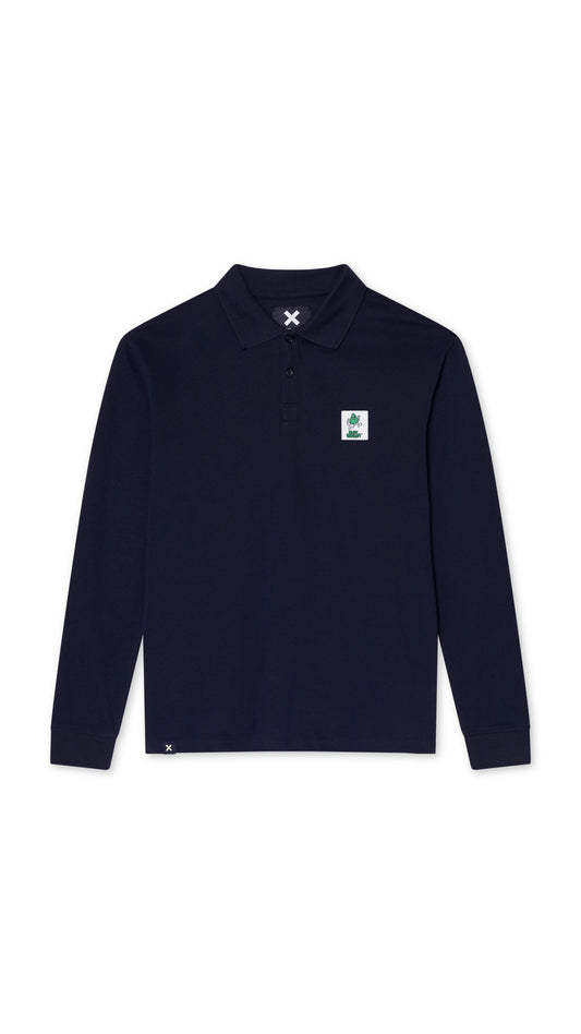 NAVY BLISS LS POLO