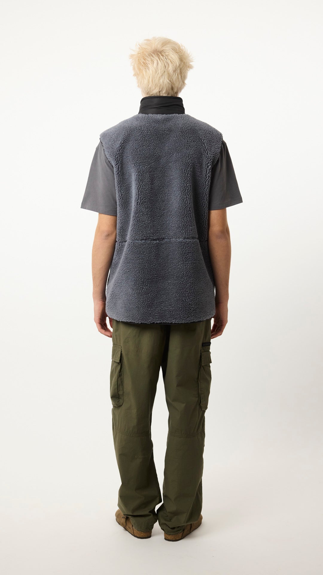 DARK GREY ROPE FLEECE VEST