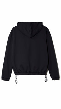 SUDADERA CON CAPUCHA TECH NEGRA OSCURA