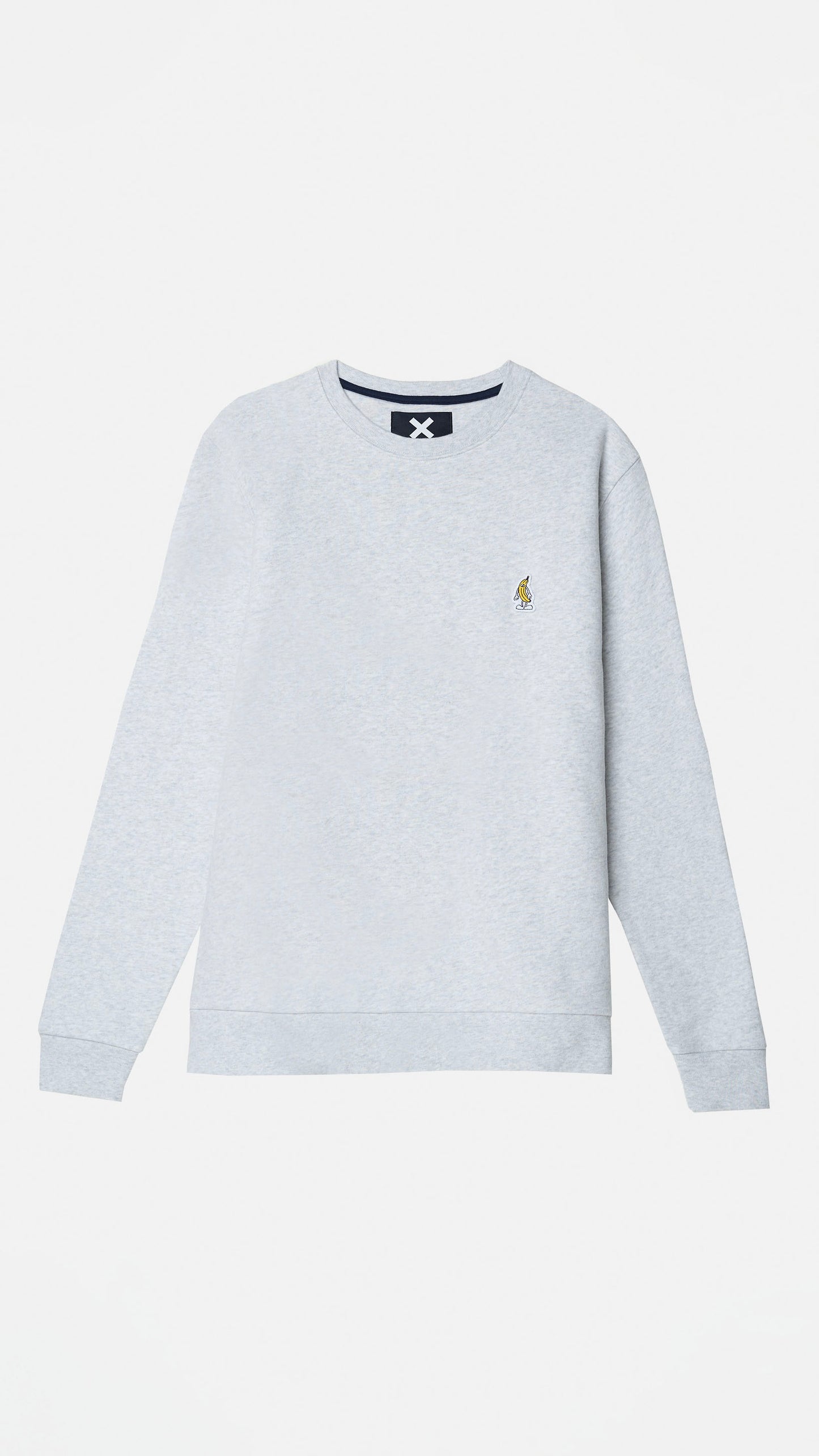 LIGHT GREY MELANGE BANANA CREW