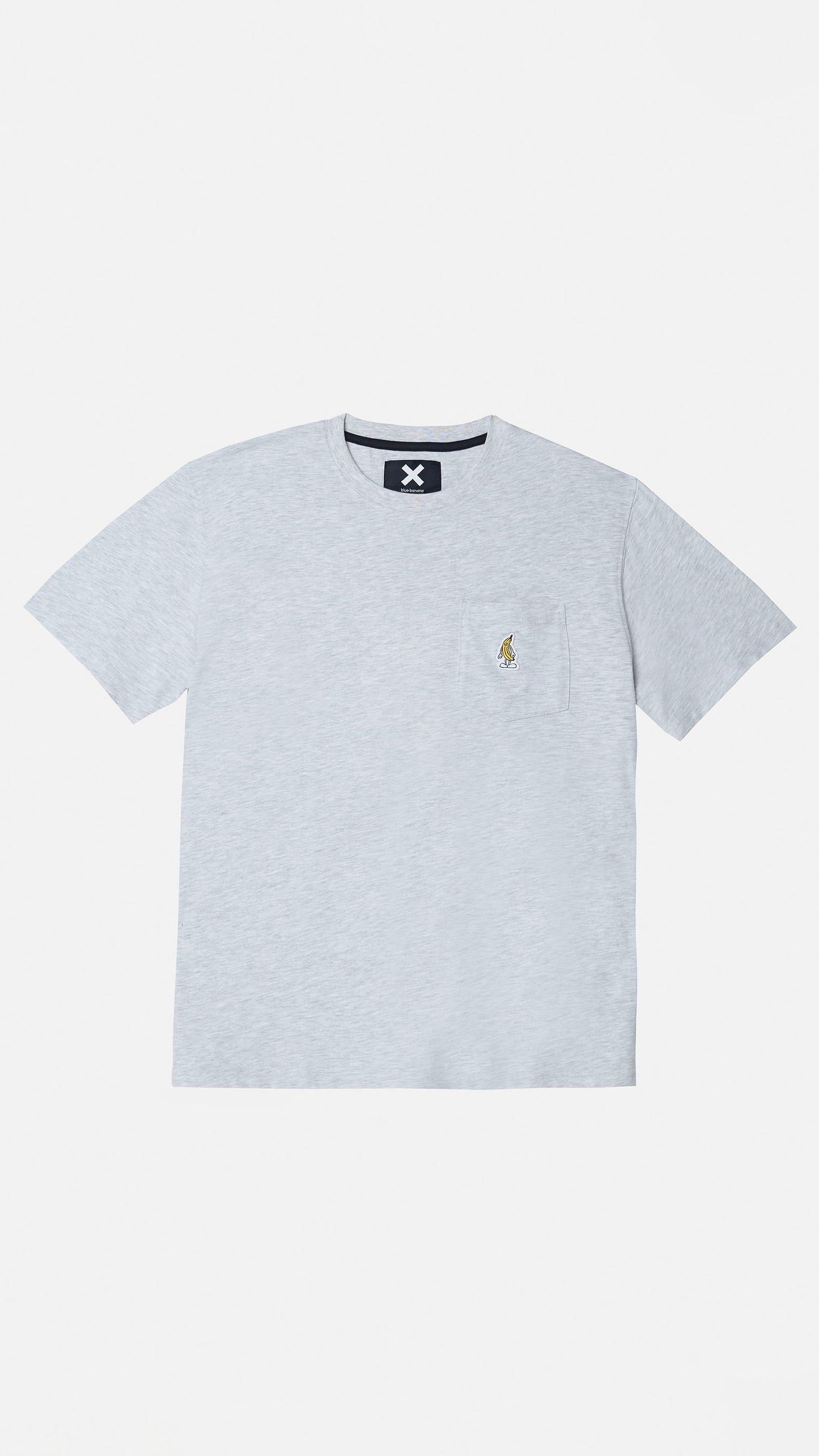 LIGHT GREY MELANGE BANANA POCKET TEE