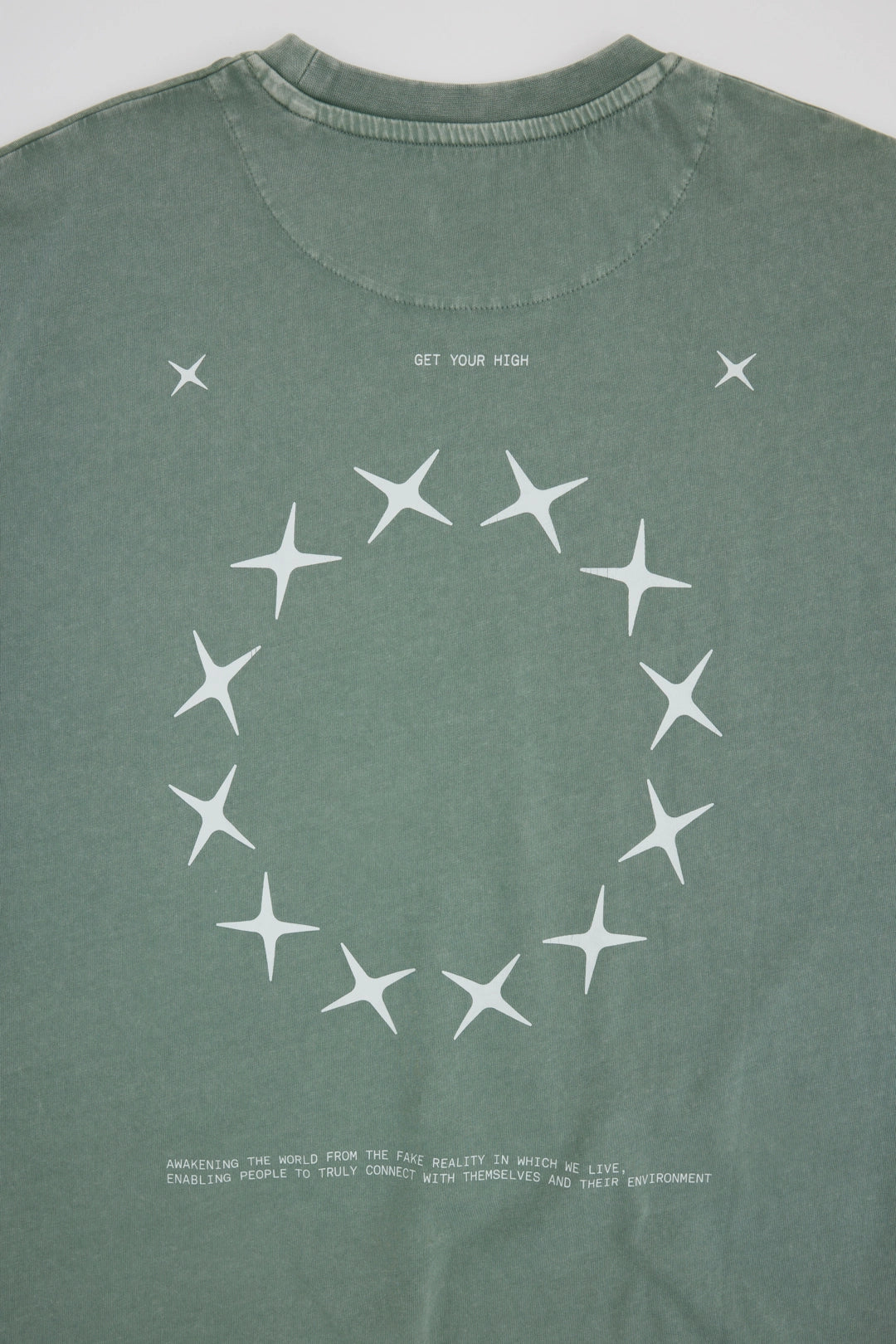 OLIVE GREEN CIRCLE WASH TEE
