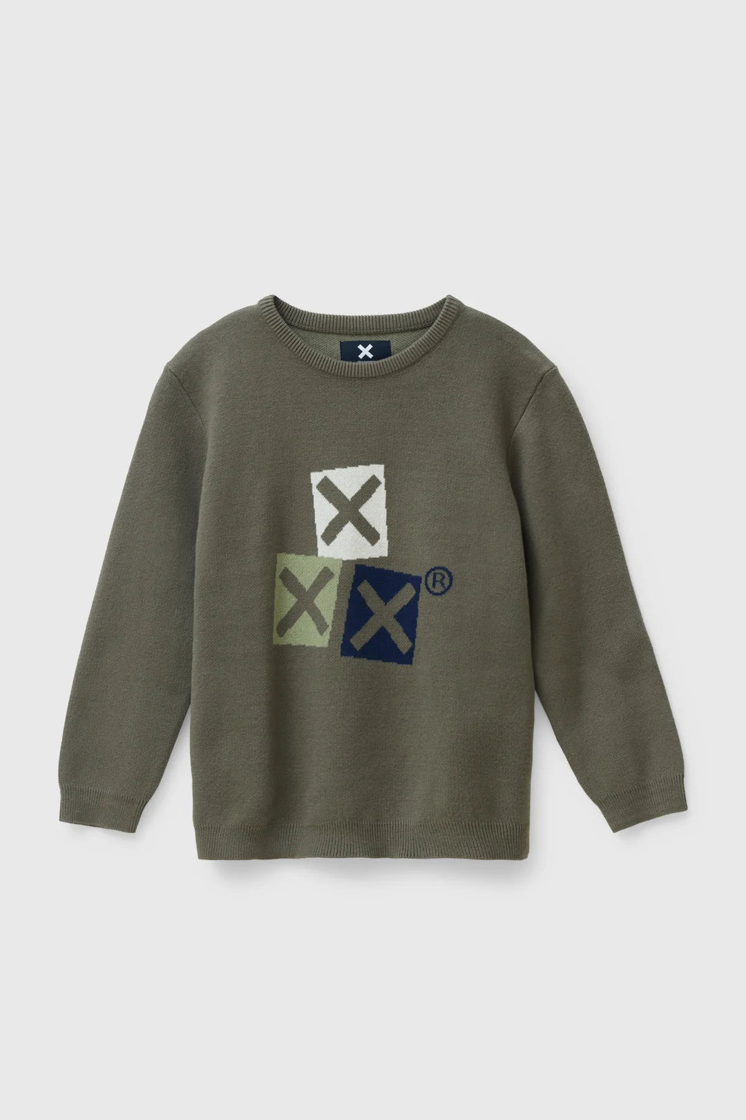 OLIVE GREEN GRAVITY KIDS KNITTED SWEATER