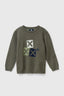 OLIVE GREEN GRAVITY KIDS KNITTED SWEATER