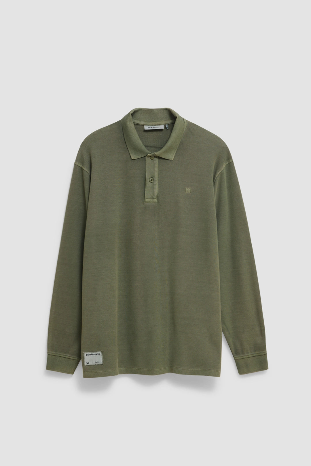 OLIVE GREEN LOGO LONG SLEEVE POLO