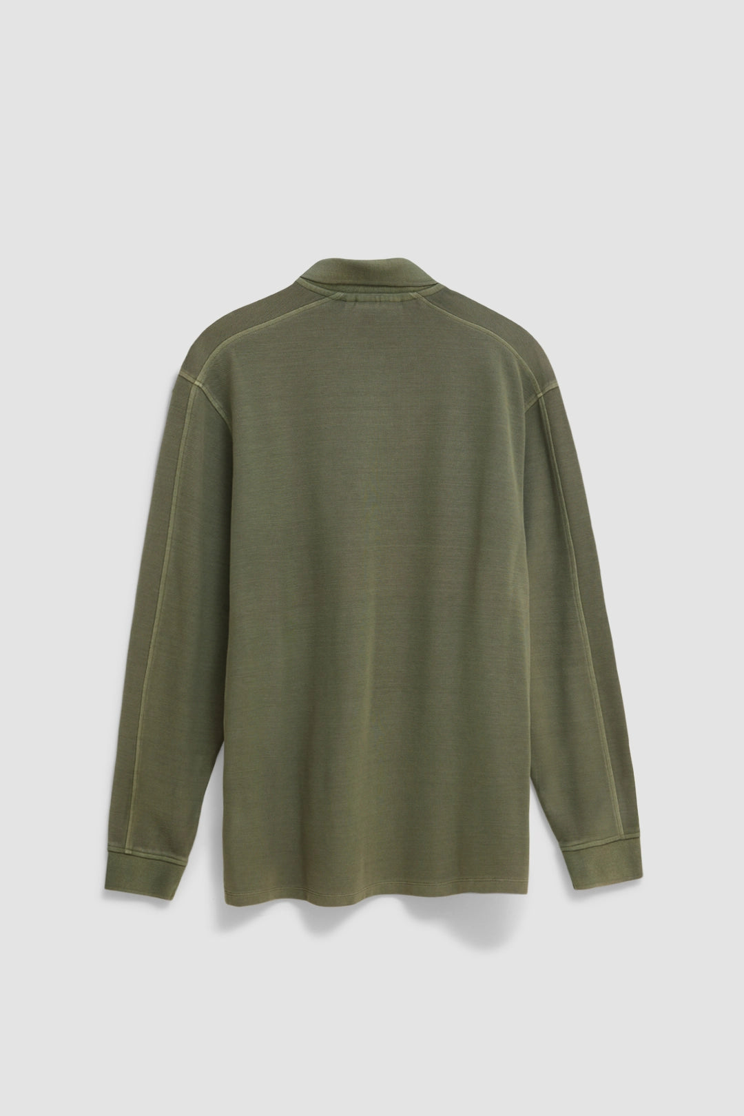 OLIVE GREEN LOGO LONG SLEEVE POLO