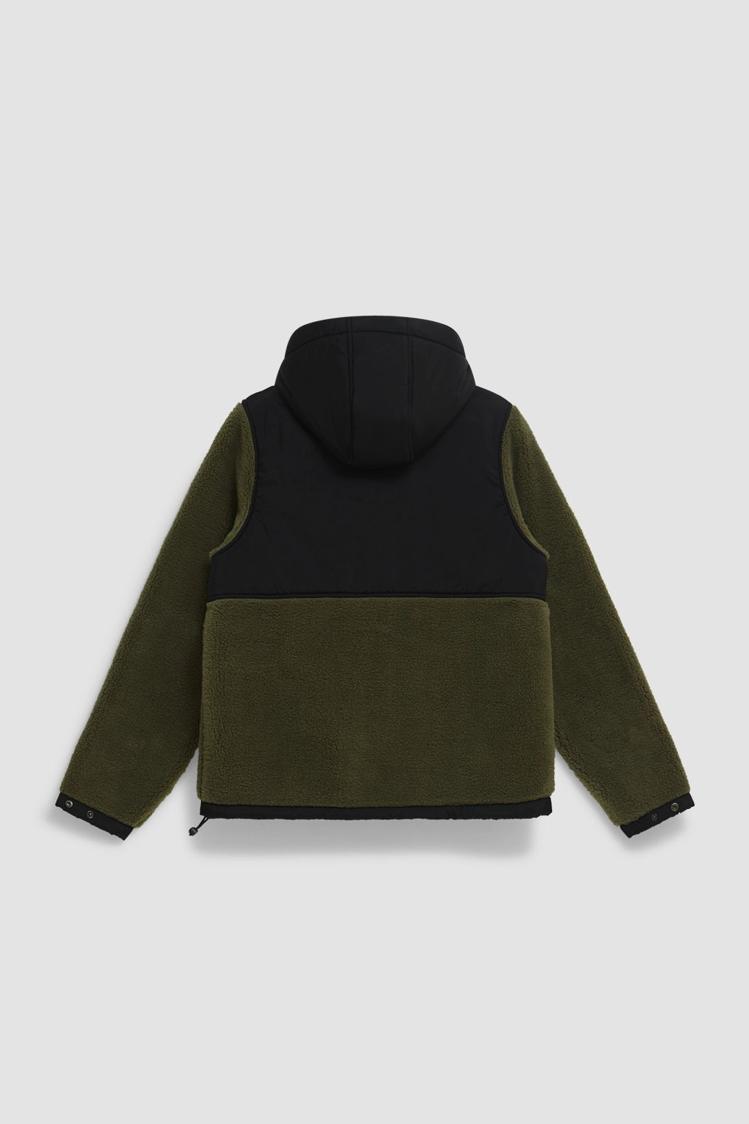 OLIVE GREEN SHERPA POLAR HOODIE