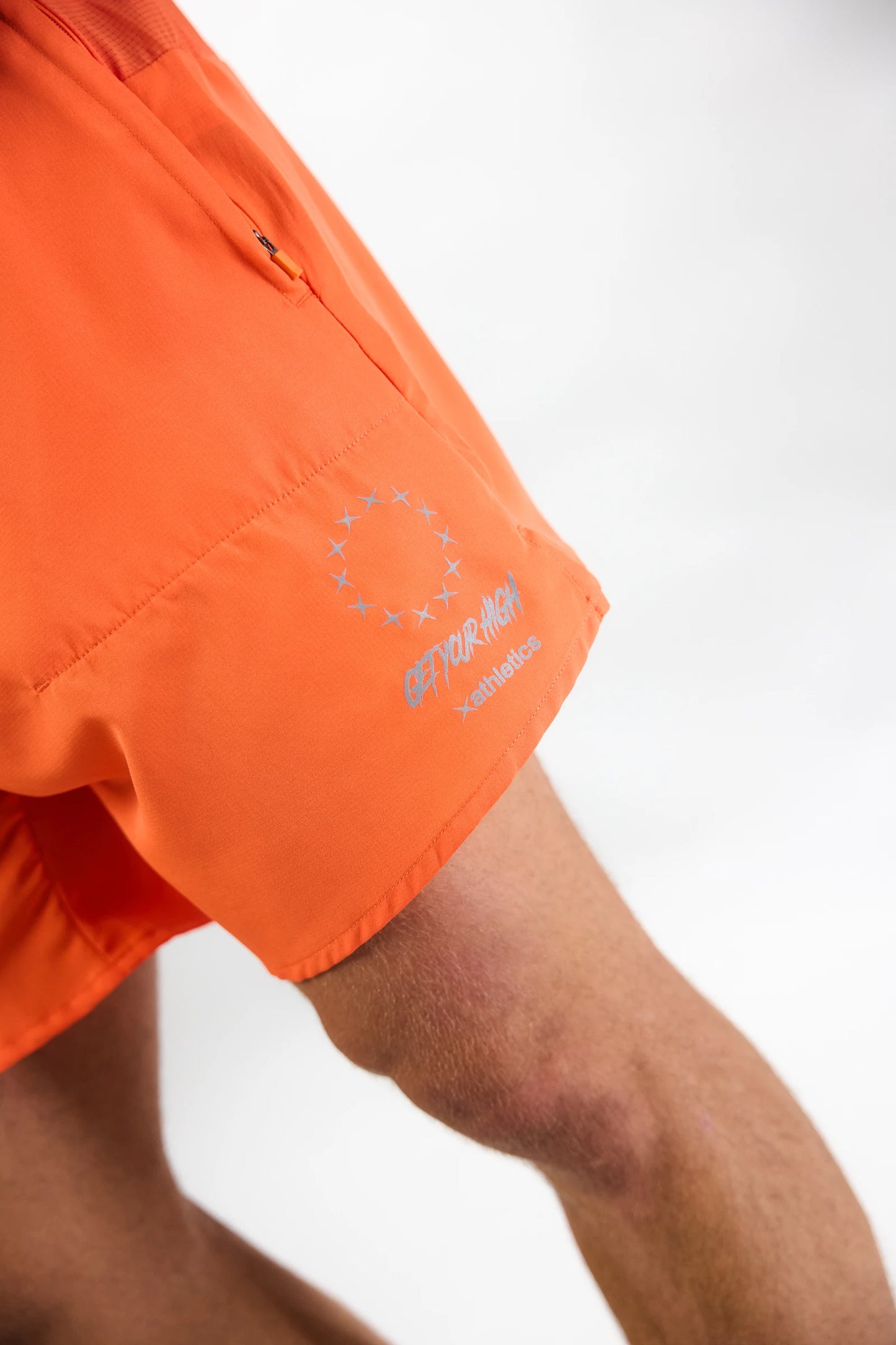 ORANGE TRAIN SHORTS