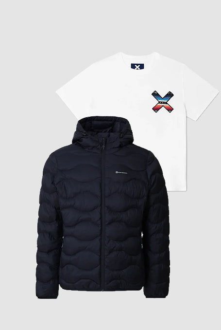 PACK PUFFER BLIZZARD AZUL MARINO + CAMISETA CLASSIC BLANCA