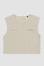BEIGE WASHED TRAIN WOMAN TANK TOP