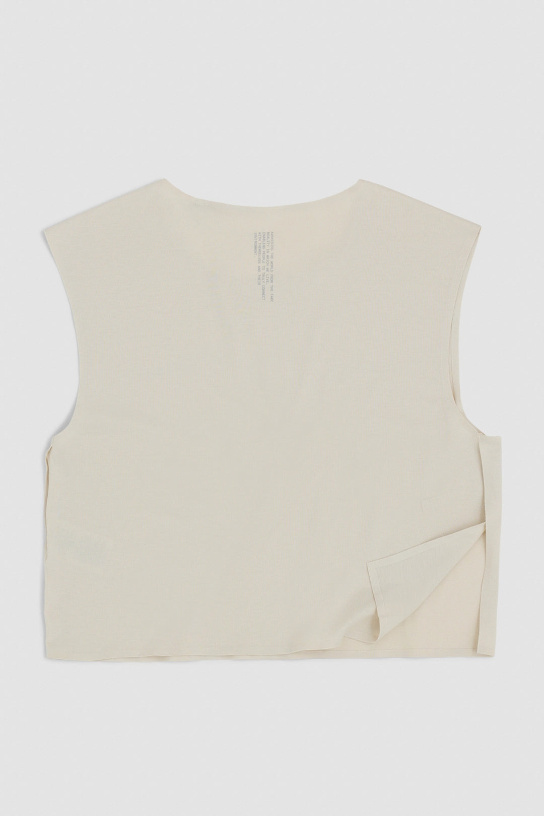 BEIGE WASHED TRAIN WOMAN TANK TOP