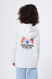 SUDADERA CON CAPUCHA KIDS RAINBOW BLANCA