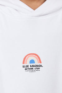 SUDADERA CON CAPUCHA KIDS RAINBOW BLANCA
