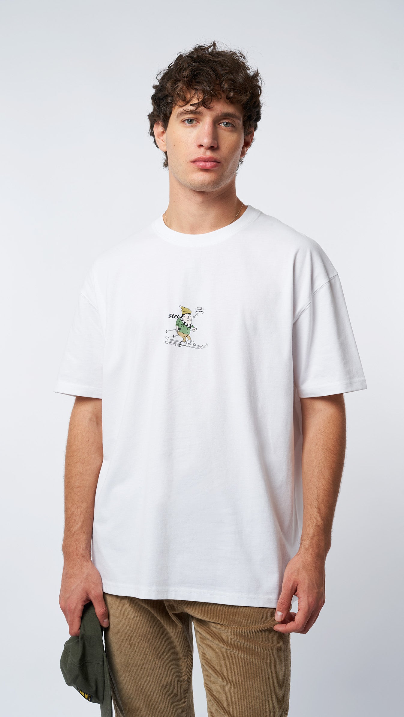 WHITE DOWNHILL TEE