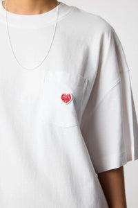 WHITE HEART POCKET TEE