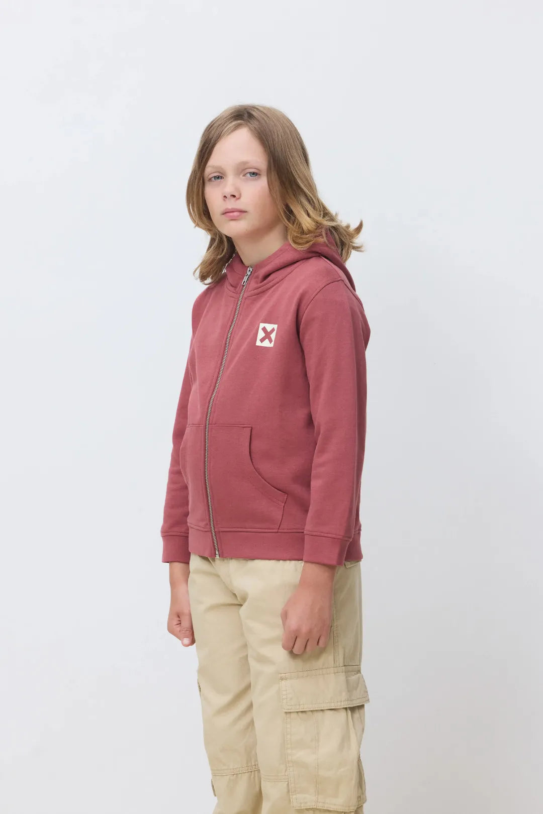WINE NATURE KIDS FULL ZIP HOODIE