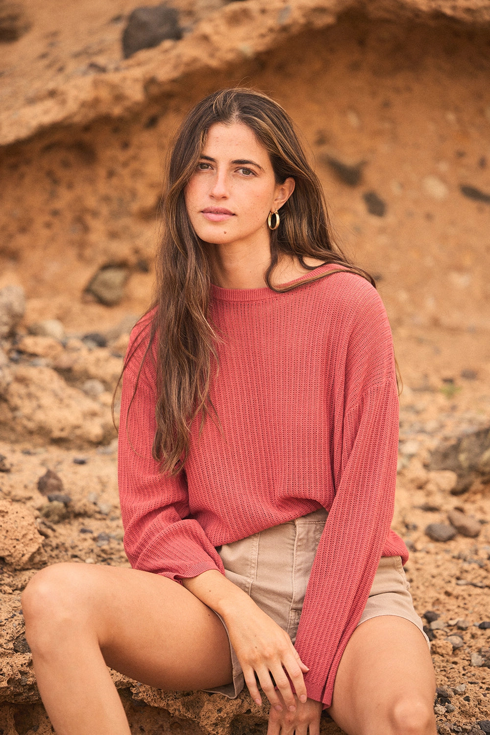 WINE ECHO WOMAN KNITTED SWEATER